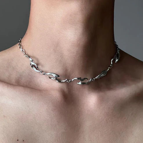 irregular metal necklace