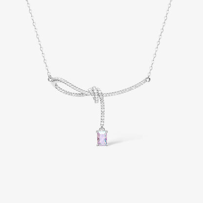 Aurora Small Sugar Cube Ribbon Knot Necklace