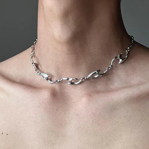 irregular metal necklace