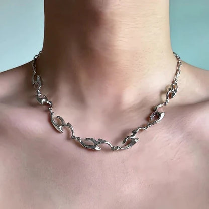 irregular metal necklace