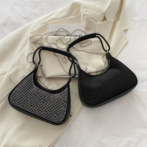 legant Rhinestone Chain Crossbody Bag
