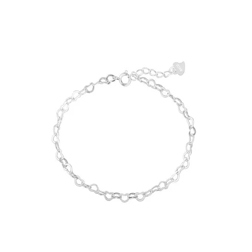 S925 Sterling Silver Heart Chain Bracelet