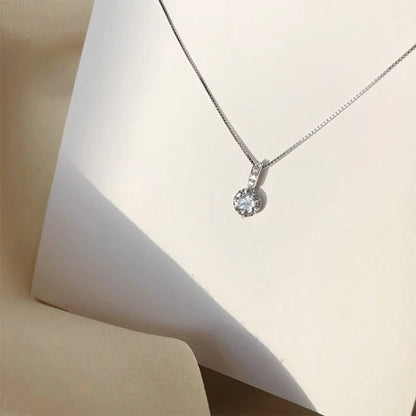 S925 Sterling Silver Solitaire Necklace